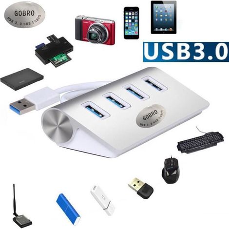Multiprise, Multi Chargeur USB, HUB 4 Ports Pour Ordinateur, Pc, Tablette GOBRO (1/4)