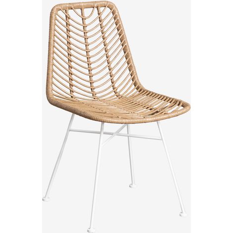 Confezione da 4 sedie da pranzo in rattan sintetico naturale Gouda SKLUM