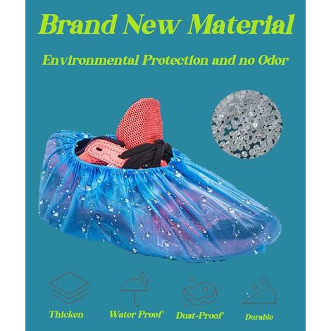300 Pièces Couvre-chaussures Jetables, Antidérapant Durable Utilisez un Film De Polyéthylène De Haute Qualité Couvre-Bottes Surchaussures Couverture Applicable à Moins De 46 Mètres Unisexe (1/5)