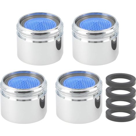 M18/M20/M22/M24/M28 x 4 Pieces Faucet Aerator Sink Filters, Aerator Nozzles with ABS Filter, for Kitchen and Bathroom Faucets - Male Thread (M18)