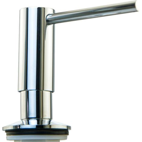 Distributeur de Savon avec Bec Pivotant à 360° - Distributeur de Savon Liquide Rechargeable par en Haut pour Evier Cuisine - Distributeur Savon Liquide INOX Plaqué Chrome 500 ML (1/5)