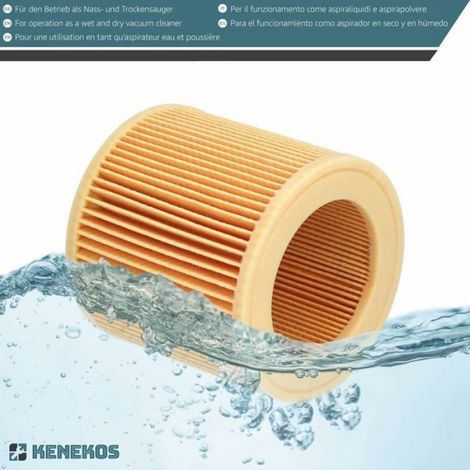 Filtre Aspirateur Eau Poussiere - Compatible Karcher WD2 WD3 MV3 SE4001 - Référence 6.414-552.0 6.414-772.0 6.414-547.0 - Lot de 4 (1/4)