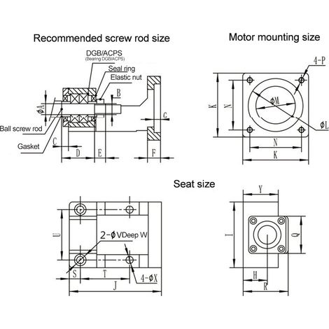 Support de fixation pour moteur pas à pas intégré au siège, pièce CNC MBK15-57 (1/5)
