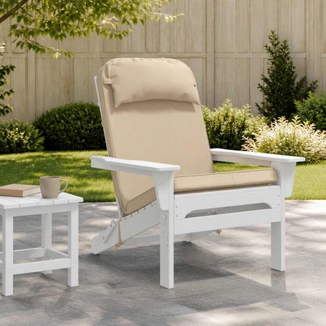 vidaXL Coussin de transat ensoleillé 100 % polyester Crème (1/5)