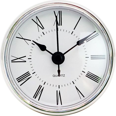 Mouvement à quartz classique 2,8 pouces/70 mm, insert en métal noir pour horloge ronde (1/5)
