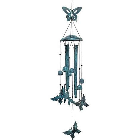 Carillon papillon, carillon d'extérieur en métal bleu, cadeau papillon pour femme, décoration papillon, décoration extérieure (1/5)