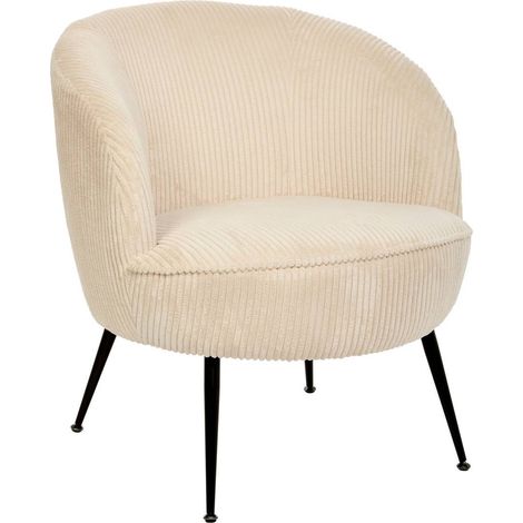 Poltrona tildae in tessuto creme ribbed l69xl63xh71 cm - Atmosphera créateur d'intérieur