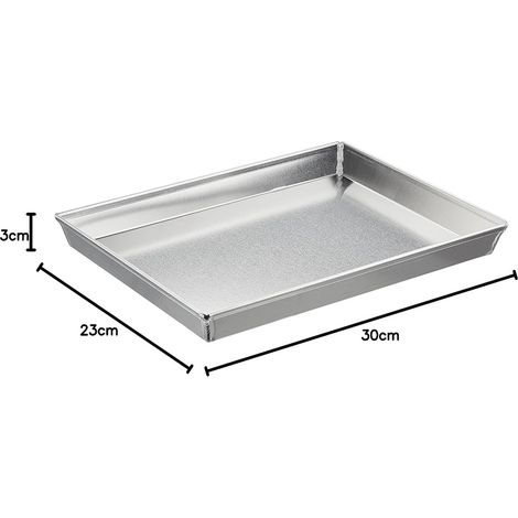 Teglia Forno Rettangolare Professionale in Alluminio Puro 99,5% Bordo Alto 3cm Made in Italy Lasagnera Singola per Pizza, Arrosti e Pasticceria Scegli la Misura - MISURA: CM 30x23 H3