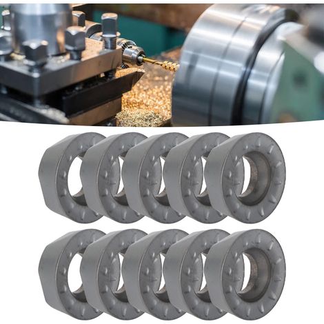 10 schwarz beschichtete Wendeschneidplatten, runde Hartmetall-Wendeschneidplatten, Wendeschneidplatten für CNC-Werkzeuge RPMT08T2MOE-JS (1/5)