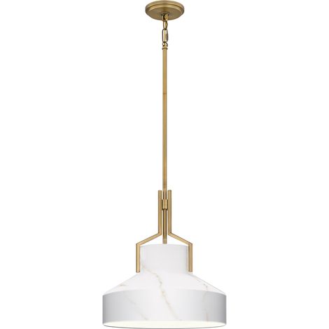 Sospensione Quoizel Brecken ottone vetro opale Ø37cm 2xE27 (1/5)