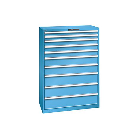 Cajonera con 10 cajones  A x P x H 1023 x 725 x 1450 mm  azul