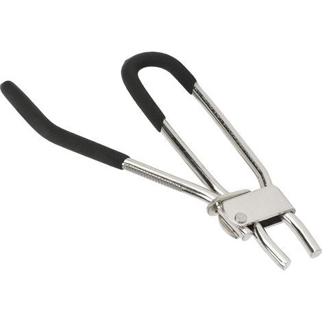 Brake hose clamp, 12 mm steel, rounded edges, multi-function clamp for fuel, vacuum, and fluid hoses (1/5)