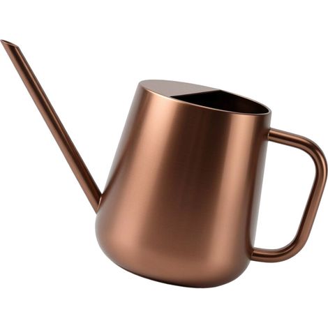 Regadera para plantas de interior, 1000 ml, en acero-bronce.