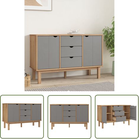 Furniture Limited - Buffet OTTA Marron et gris 113,5x43x73 cm Boi (1/5)