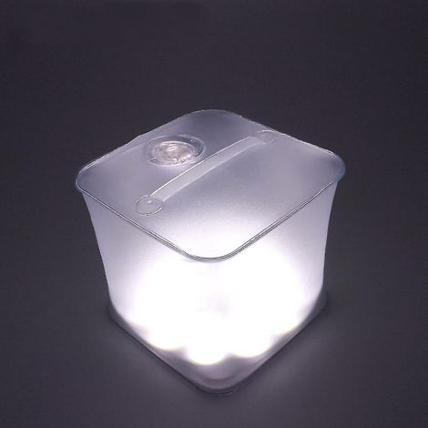 Lampe solaire gonflable givrée transparente pour le camping, les voyages et la décoration. Étanche et rechargeable. (1/5)