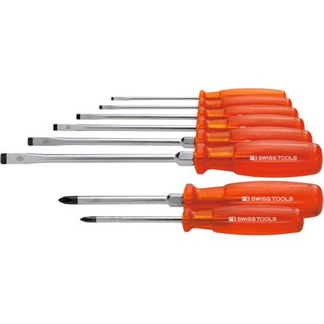 PB Swiss Tools Jeu de tournevis d’atelier visà fente et Phillips, Nombre de tournevis: 6/2