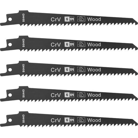 Sabre Saw Blade - Alternative Saw Blades for Wood 5 Pieces Saber Blade Wood for Cutting Wood and Plastic Accessories with 6 TPI (1/5)