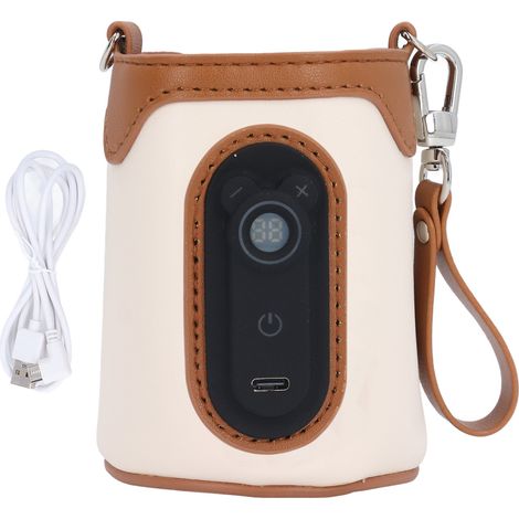 Soavoa Chauffe-Biberon Portable 26 Niveaux Température Réglable USB pour Lait Eau Café Voyage Extérieur 1 Pièce (1/4)