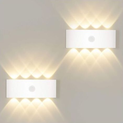 8W Applique avec Détecteur de Mouvement,Allumage et Extinction Automatiques Applique Blanc Chaud 3000K,Lampe Mural Capteur d'éclairage pour Extérieur/Intérieur IP65 (1/5)