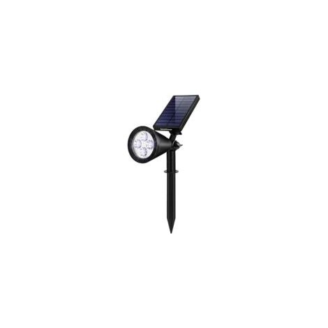 Foco solar impermeable para mástiles, ideal para iluminar banderas, patios, senderos, estatuas, palmeras y letreros en su jardín. Luz blanca fría. - Crezuo