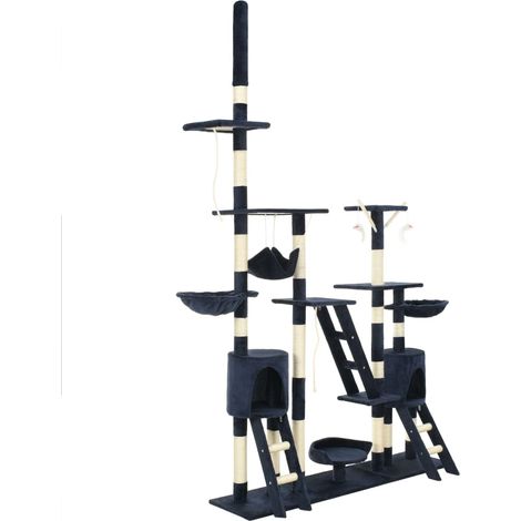 Cat Tree with Sisal Scratching Posts 230-250 cm Blue vidaXL