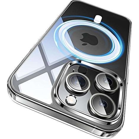 Coque arrière magnétique en silicone transparent pour iPhone 15 Pro (1/3)