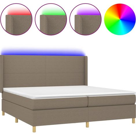 Maison Exclusive - Boxspringbett mit Matratze & LED Taupe 200x200