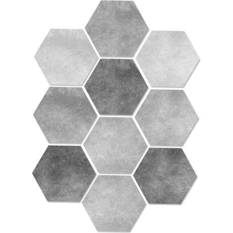Hexagonal Removable Bathroom Stickers Cement Decor Floor Home Slip and (1/5)