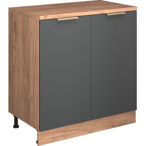 Mobile per mansarda Rion, Antracite-oro, 80 x 81.6 cm senza inclinazione con 2 ante, Vicco (1/5)