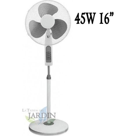 16'' 45W Standventilator mit 3 Geschwindigkeiten und einstellbarer Höhe, grau