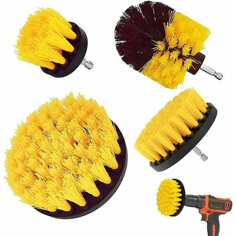Bohrbürste, 12-teiliges, langlebiges Bohrreinigungsbürsten-Set, Bohrbürste für Badezimmeroberflächen, Böden, Teppiche und Autos, 2 Zoll/3,5 Zoll/4 Zoll/5 Zoll Bürsten (1/4)