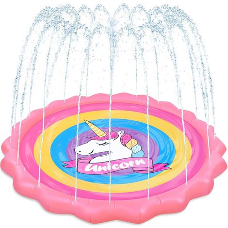 170 cm Tapis de Jeu de Jet d'eau,  Tapis de Pulvérisation, Tapis de Jeu Aquatique Aux Enfants, Splash Pad Coussinet, Jouets d'eau D'été en Plein Air de Les Jardins et Les Pelouses