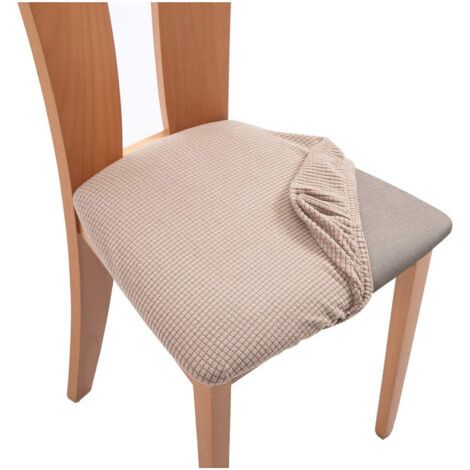 BUNTHAUS Housse de coussin de chaise de bureau à domicile, coussin de siège carré, housse anti-salissure, housse de chaise incurvée élastique, housse de tabouret, housse fendue-kaki (1/5)