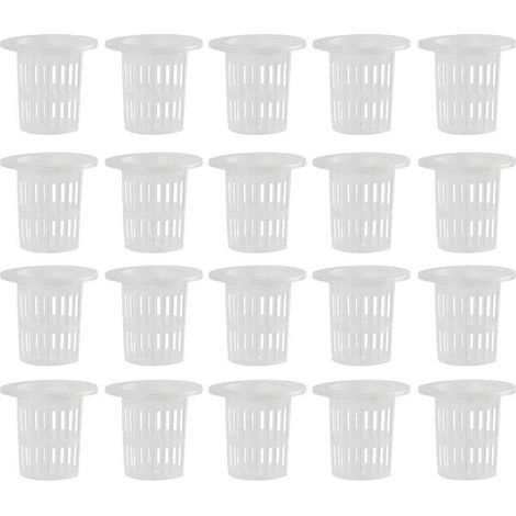 100 paniers hydroponiques en plastique réutilisables pour la culture hydroponique et aéroponique de plantes aquatiques et de fleurs. (1/4)