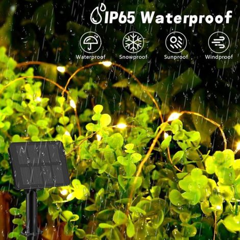 1 Guirlande lumineuse,5m,50 LED,cuivre,blanc chaud,8 modes,solaire,IP65,jardin,terrasse,fête (1/5)