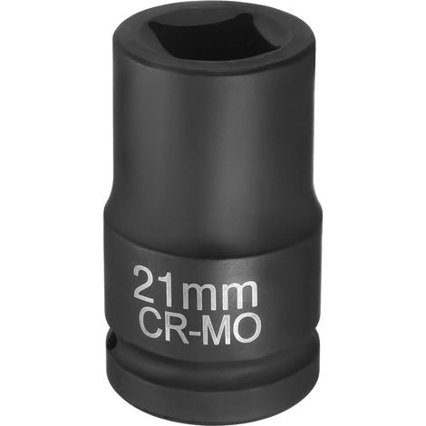 Douille Carrée 4 Points 1" Drive 21mm Métrique Carrée Douille À Choc CR-MO Noirci Standard Manchon Roue Manchon Pneumatique Outil pour Auto Réparation Mécanique Usage (1/5)