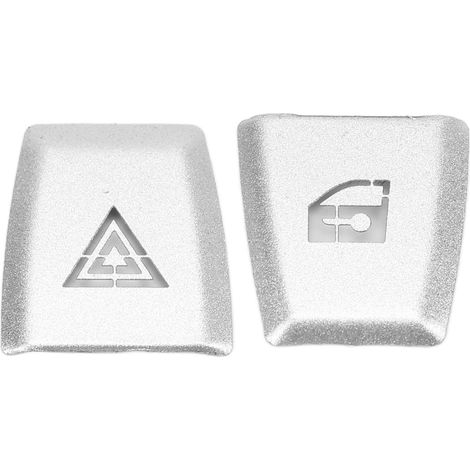2 silberne, dekorative Doppelblinker-Knopfleisten aus Aluminium, selbstklebend, Ersatzteil kompatibel mit X3 E83 2006-2010 (1/5)