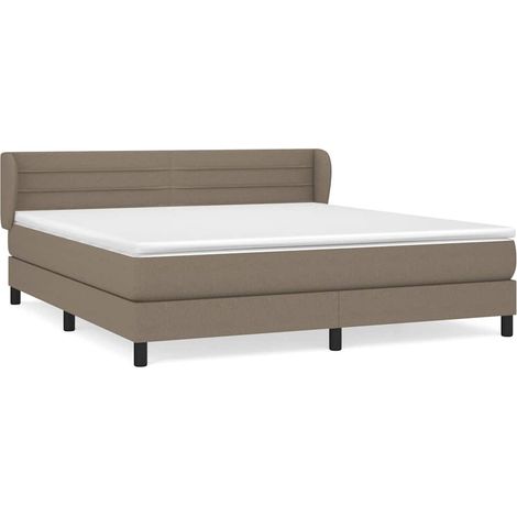 Maison Exclusive - Sommier à lattes de lit avec matelas Taupe 160x200 cm Tissu (1/5)