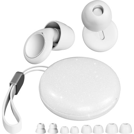 Bouchon d'oreille pour dormir 4 Filtres Acoustiques, Anti-ronflement & Bruit, Position Latérale/Travail/Voyage Blanc (1/5)