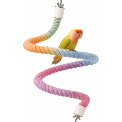 Jute Rope Bird Perch 40cm - Foldable Perch for Cage, Swing and Climbing Rope for Parakeets and Parrots (1/5)