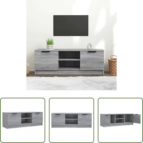 Holzwerkstoff - TV-Schrank Grau Sonoma 102x35x36,5 cm Holzwerkstoff (1/5)