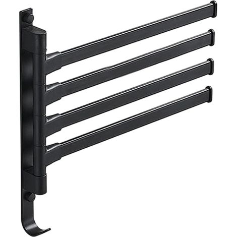 Porte-Serviettes Mural - 4 Barres Pivotantes 180° - Acier Inoxydable SUS304 - 33 cm - Lot de 1 (1/5)