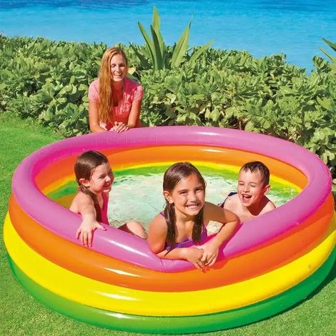 Piscina gonfiabile arcobaleno 4 anelli 168 x 46 cm INTEX 56441 (1/4)