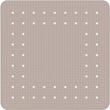 Tapis de douche Mirasol taupe 54x54 cm antidérapant en caoutchouc naturel carré pour sécurité optimale avec saugnäpfen tapis de bain tendance confort et style dans votre salle de bain