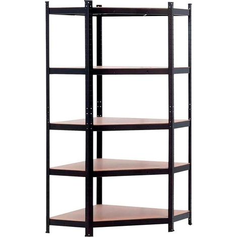 ORION91oficial® - Estantería Esquinera, Color Negro, Metálica Modular Almacenaje 180x70x40cm Acero y MDF Antihumedad, Hogar, Trastero, Garaje, 5 Baldas Ajustables, Cargas Pesadas 1750Kg Estantería - (1/4)