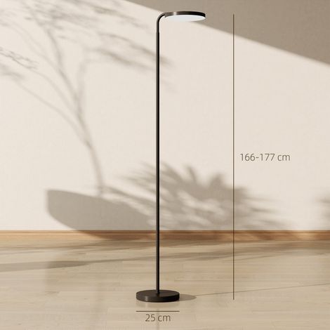 Lampe sur pied LED avec télécommande magnétique,ajustable de façon flexible,rotative,métallique,noire