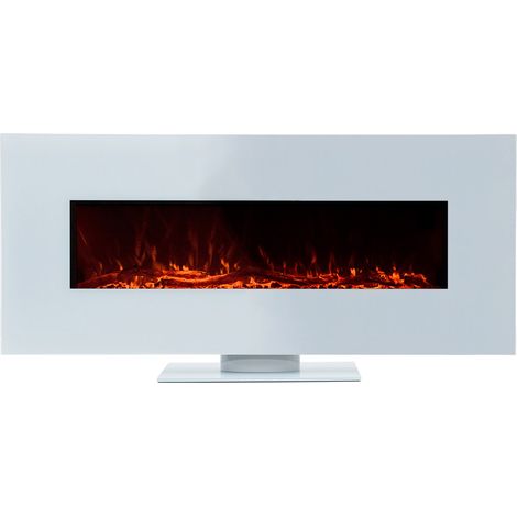 Kekai – Cheminée électrique murale encastrable 1600W – Dimensions 128x26x61cm – Télécommande incluse – Pour surface jusqu'à 30m²