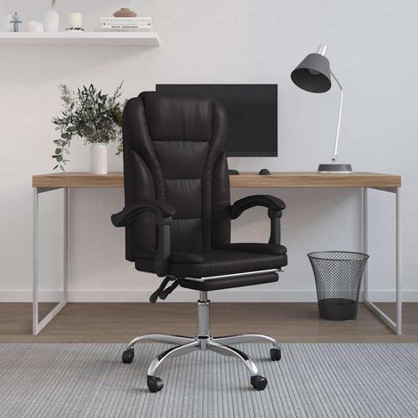 Chaise de bureau inclinable Fauteuil gamer - Chaise d'ordinateur Noir Similicuir BonneVie-73569 (1/5)