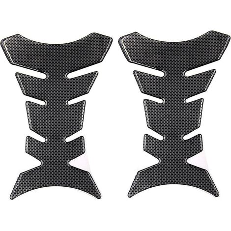 Tampon Réservoir Moto - Protection Antirayure en Carbone 3D - Universel pour Toutes Motocyclettes - Noir 18 x 12 cm - 1 Pièce