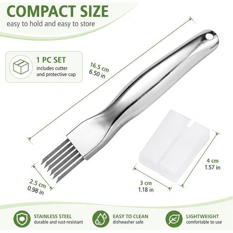 Couteau à Julienne Acier Inoxydable Couteau Julienne Légumes Oignons Gingembre Radis Coupe-Oignon Trou Suspension (1/4)
